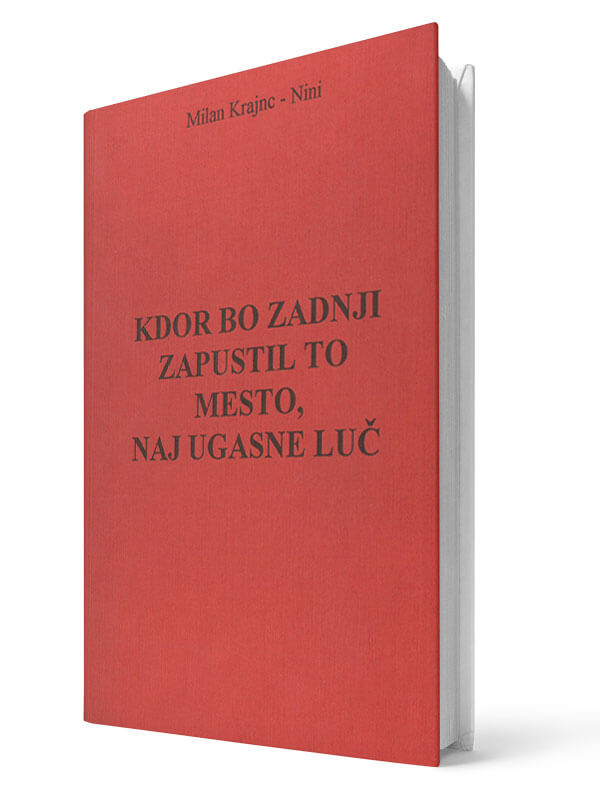 Kdor bo zadnji zapustil to mesto, naj ugasne luč. Milan Krajnc. Tiskana knjiga.